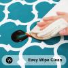 imageSmiry Round Plastic Table Cloth Waterproof Vinyl Tablecloth with Flannel Backing for Round Tables Wipeable Spillproof Tablecloths for Dining Camping Indoor and Outdoor 60quot Round RedTeal