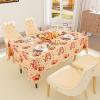 imageSmiry Round Plastic Table Cloth Waterproof Vinyl Tablecloth with Flannel Backing for Round Tables Wipeable Spillproof Tablecloths for Dining Camping Indoor and Outdoor 60quot Round RedYellow