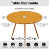 imageSmiry Round Table Cloth Cover Elastic Fitted Flannel Backed Vinyl Tablecloths for 36quot44quot Round Tables Waterproof Wipeable Table Covers for Indoor Outdoor Picnic and Camping Mustard Yellow