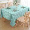 imageSmiry Thanksgiving Tablecloth 60x84 Inch Fall Waterproof Damask Table Cloth for Rectangle Table Autumn Leaves Fabric Jacquard Table Covers for Harvest Parties and Holiday Dinner BeigeTurquoise