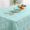 imageSmiry Thanksgiving Tablecloth 60x84 Inch Fall Waterproof Damask Table Cloth for Rectangle Table Autumn Leaves Fabric Jacquard Table Covers for Harvest Parties and Holiday Dinner BeigeTurquoise