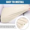 imageSmiry Waterproof Couch Cushion Covers Stretch Jacquard Thick Sofa Cushion Covers Washable Seat Slipcover Elastic Furniture Protector for Pets Kid 2PC CamelBeige