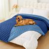imageSmiry Waterproof Dog Bed Cover Blanket Soft Reversible Pet Blanket Washable Leakproof Cats Dogs Couch Cover for Sofa Couch Furniture 30x70 Inch TaupeBeigeNavyBlue