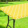 imageSmiry Rectangle Picnic Table Cover Waterproof Elastic Fitted Camping Tablecloths for 6 Foot Tables Wipeable Flannel Backed Vinyl Tablecloth Protector for Indoor Outdoor Coffee 30x72 InchesYellow