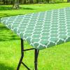 imageSmiry Rectangle Picnic Table Cover Waterproof Elastic Fitted Camping Tablecloths for 6 Foot Tables Wipeable Flannel Backed Vinyl Tablecloth Protector for Indoor Outdoor Coffee 30x72 InchesSage Green