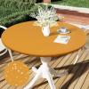 imageSmiry Round Table Cloth Cover Elastic Fitted Flannel Backed Vinyl Tablecloths for 36quot44quot Round Tables Waterproof Wipeable Table Covers for Indoor Outdoor Picnic and Camping Mustard Yellow