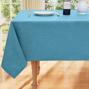imageSmiry Rectangle Table Cloth Linen Textured Waterproof Spillproof AntiWrinkle Burlap Tablecloth Washable Decorative Fabric Table Cover for Dining Party Banquet 52 x 70 Inch Sage GreenTeal