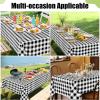 imageSmiry Round Plastic Table Cloth Waterproof Vinyl Tablecloth with Flannel Backing Wipeable Buffalo Plaid Table Cover for Dining Indoor and Outdoor Black ampamp White 60quot RoundBlack  White