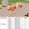 imageSmiry Round Plastic Table Cloth Waterproof Vinyl Tablecloth with Flannel Backing Wipeable Buffalo Plaid Table Cover for Dining Indoor and Outdoor Black ampamp White 60quot RoundBrown  White