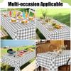 imageSmiry Round Plastic Table Cloth Waterproof Vinyl Tablecloth with Flannel Backing Wipeable Buffalo Plaid Table Cover for Dining Indoor and Outdoor Black ampamp White 60quot RoundGrey  White