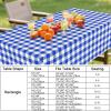 imageSmiry Round Plastic Table Cloth Waterproof Vinyl Tablecloth with Flannel Backing Wipeable Buffalo Plaid Table Cover for Dining Indoor and Outdoor Black ampamp White 60quot RoundBlue  White