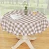 imageSmiry Round Plastic Table Cloth Waterproof Vinyl Tablecloth with Flannel Backing Wipeable Buffalo Plaid Table Cover for Dining Indoor and Outdoor Black ampamp White 60quot RoundKhaki  White