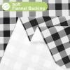imageSmiry Round Plastic Table Cloth Waterproof Vinyl Tablecloth with Flannel Backing Wipeable Buffalo Plaid Table Cover for Dining Indoor and Outdoor Black ampamp White 60quot RoundBlack  White