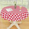 imageSmiry Round Plastic Table Cloth Waterproof Vinyl Tablecloth with Flannel Backing Wipeable Buffalo Plaid Table Cover for Dining Indoor and Outdoor Black ampamp White 60quot RoundRed  White