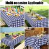 imageSmiry Round Plastic Table Cloth Waterproof Vinyl Tablecloth with Flannel Backing Wipeable Buffalo Plaid Table Cover for Dining Indoor and Outdoor Black ampamp White 60quot RoundNavy  White