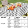 imageSmiry Round Plastic Table Cloth Waterproof Vinyl Tablecloth with Flannel Backing Wipeable Buffalo Plaid Table Cover for Dining Indoor and Outdoor Black ampamp White 60quot RoundGrey  White