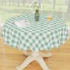 imageSmiry Round Plastic Table Cloth Waterproof Vinyl Tablecloth with Flannel Backing Wipeable Buffalo Plaid Table Cover for Dining Indoor and Outdoor Black ampamp White 60quot RoundSage Green  White