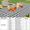 imageSmiry Round Plastic Table Cloth Waterproof Vinyl Tablecloth with Flannel Backing Wipeable Buffalo Plaid Table Cover for Dining Indoor and Outdoor Black ampamp White 60quot RoundBlack  White