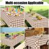 imageSmiry Round Plastic Table Cloth Waterproof Vinyl Tablecloth with Flannel Backing Wipeable Buffalo Plaid Table Cover for Dining Indoor and Outdoor Black ampamp White 60quot RoundBrown  White