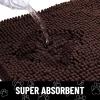 imageSmiry 2 Piece Dog Door Mat for Muddy Paws Absorbent Dirt Trapper Non Slip Quick Dry Washable Chenille Mat for Mud Dogs Entry Rug for Indoor and Outdoor 30x20 Inches BrownBrown