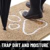 imageSmiry 2 Piece Dog Door Mat for Muddy Paws Absorbent Dirt Trapper Non Slip Quick Dry Washable Chenille Mat for Mud Dogs Entry Rug for Indoor and Outdoor 30x20 Inches BrownBeige