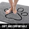 imageSmiry 2 Piece Dog Door Mat for Muddy Paws Absorbent Dirt Trapper Non Slip Quick Dry Washable Chenille Mat for Mud Dogs Entry Rug for Indoor and Outdoor 30x20 Inches BrownGrey