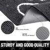 imageSmiry 2 Piece Dog Door Mat for Muddy Paws Absorbent Dirt Trapper Non Slip Quick Dry Washable Chenille Mat for Mud Dogs Entry Rug for Indoor and Outdoor 30x20 Inches BrownDark Grey