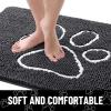 imageSmiry 2 Piece Dog Door Mat for Muddy Paws Absorbent Dirt Trapper Non Slip Quick Dry Washable Chenille Mat for Mud Dogs Entry Rug for Indoor and Outdoor 30x20 Inches BrownDark Grey