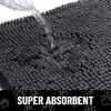 imageSmiry 2 Piece Dog Door Mat for Muddy Paws Absorbent Dirt Trapper Non Slip Quick Dry Washable Chenille Mat for Mud Dogs Entry Rug for Indoor and Outdoor 30x20 Inches BrownDark Grey