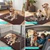 imageSmiry 2 Piece Dog Door Mat for Muddy Paws Absorbent Dirt Trapper Non Slip Quick Dry Washable Chenille Mat for Mud Dogs Entry Rug for Indoor and Outdoor 30x20 Inches BrownBrown