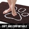 imageSmiry 2 Piece Dog Door Mat for Muddy Paws Absorbent Dirt Trapper Non Slip Quick Dry Washable Chenille Mat for Mud Dogs Entry Rug for Indoor and Outdoor 30x20 Inches BrownBrown