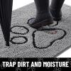 imageSmiry 2 Piece Dog Door Mat for Muddy Paws Absorbent Dirt Trapper Non Slip Quick Dry Washable Chenille Mat for Mud Dogs Entry Rug for Indoor and Outdoor 30x20 Inches BrownGrey