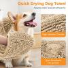 imageSmiry Chenille Dog Drying Towel Extra Absorbent Bath Towel for Mud Dogs Ultra Soft Quick Dry Pet Wash Mitt for Bathing Grooming and PostWalk Cleaning 31x13 Inches GreyBeige