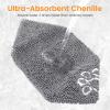 imageSmiry Chenille Dog Drying Towel Extra Absorbent Bath Towel for Mud Dogs Ultra Soft Quick Dry Pet Wash Mitt for Bathing Grooming and PostWalk Cleaning 31x13 Inches GreyGrey
