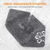 imageSmiry Chenille Dog Drying Towel Extra Absorbent Bath Towel for Mud Dogs Ultra Soft Quick Dry Pet Wash Mitt for Bathing Grooming and PostWalk Cleaning 31x13 Inches GreyDark Grey