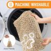 imageSmiry Chenille Dog Drying Towel Extra Absorbent Bath Towel for Mud Dogs Ultra Soft Quick Dry Pet Wash Mitt for Bathing Grooming and PostWalk Cleaning 31x13 Inches GreyBeige