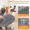 imageSmiry Chenille Dog Drying Towel Extra Absorbent Bath Towel for Mud Dogs Ultra Soft Quick Dry Pet Wash Mitt for Bathing Grooming and PostWalk Cleaning 31x13 Inches GreyGrey