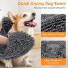imageSmiry Chenille Dog Drying Towel Extra Absorbent Bath Towel for Mud Dogs Ultra Soft Quick Dry Pet Wash Mitt for Bathing Grooming and PostWalk Cleaning 31x13 Inches GreyDark Grey