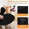 imageSmiry Chenille Dog Drying Towel Extra Absorbent Bath Towel for Mud Dogs Ultra Soft Quick Dry Pet Wash Mitt for Bathing Grooming and PostWalk Cleaning 31x13 Inches GreyBlack