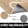 imageSmiry Half Circle Dog Door Mat for Muddy Paws Absorbent Dirt Trapper Non Slip Quick Dry Washable Chenille Mat for Mud Dogs Entry Rug for Indoor and Outdoor 30x20 Inches GreyBeige
