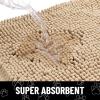 imageSmiry Half Circle Dog Door Mat for Muddy Paws Absorbent Dirt Trapper Non Slip Quick Dry Washable Chenille Mat for Mud Dogs Entry Rug for Indoor and Outdoor 30x20 Inches GreyBeige