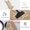 imageSmiry Half Circle Dog Door Mat for Muddy Paws Absorbent Dirt Trapper Non Slip Quick Dry Washable Chenille Mat for Mud Dogs Entry Rug for Indoor and Outdoor 30x20 Inches GreyBeige