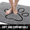 imageSmiry Half Circle Dog Door Mat for Muddy Paws Absorbent Dirt Trapper Non Slip Quick Dry Washable Chenille Mat for Mud Dogs Entry Rug for Indoor and Outdoor 30x20 Inches GreyGrey