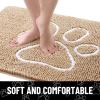 imageSmiry Half Circle Dog Door Mat for Muddy Paws Absorbent Dirt Trapper Non Slip Quick Dry Washable Chenille Mat for Mud Dogs Entry Rug for Indoor and Outdoor 30x20 Inches GreyBeige