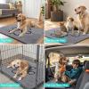 imageSmiry Half Circle Dog Door Mat for Muddy Paws Absorbent Dirt Trapper Non Slip Quick Dry Washable Chenille Mat for Mud Dogs Entry Rug for Indoor and Outdoor 30x20 Inches GreyGrey