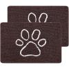 imageSmiry 2 Piece Dog Door Mat for Muddy Paws Absorbent Dirt Trapper Non Slip Quick Dry Washable Chenille Mat for Mud Dogs Entry Rug for Indoor and Outdoor 30x20 Inches BrownBrown