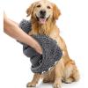 imageSmiry Chenille Dog Drying Towel Extra Absorbent Bath Towel for Mud Dogs Ultra Soft Quick Dry Pet Wash Mitt for Bathing Grooming and PostWalk Cleaning 31x13 Inches GreyDark Grey