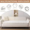 imageSmiry Couch Cover for Dogs Washable Non Slip Fuzzy Pet Couch Covers for 3 Cushion Sofa Pet Friendly Thick Soft Sofa Slipcovers Cushion Protector Dark Grey 276quot x 59quotWhite