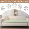 imageSmiry Couch Cover for Dogs Washable Non Slip Fuzzy Pet Couch Covers for 3 Cushion Sofa Pet Friendly Thick Soft Sofa Slipcovers Cushion Protector Dark Grey 276quot x 59quotGreen