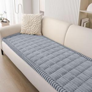 imageSmiry Couch Cover for Dogs Washable Non Slip Fuzzy Pet Couch Covers for 3 Cushion Sofa Pet Friendly Thick Soft Sofa Slipcovers Cushion Protector Dark Grey 276quot x 59quotGrey